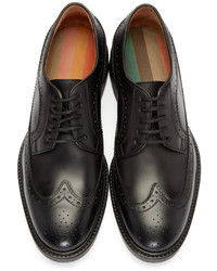 schwarze Leder Brogues von Paul Smith