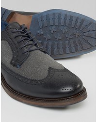 schwarze Leder Brogues von Dune