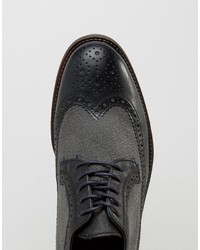 schwarze Leder Brogues von Dune