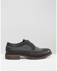 schwarze Leder Brogues von Dune