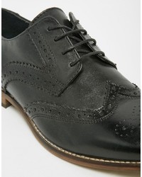 schwarze Leder Brogues von Asos