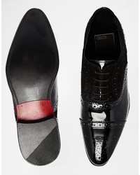 schwarze Leder Brogues von Asos