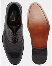 schwarze Leder Brogues von Asos