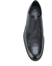 schwarze Leder Brogues von Tod's