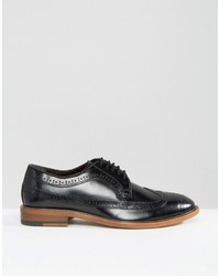 schwarze Leder Brogues von Dune