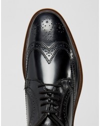 schwarze Leder Brogues von Dune