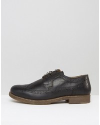 schwarze Leder Brogues von Red Tape