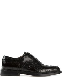 schwarze Leder Brogues