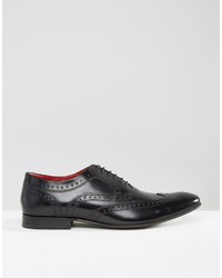 schwarze Leder Brogues von Base London