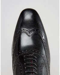 schwarze Leder Brogues von Base London