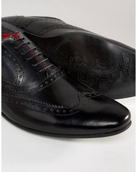 schwarze Leder Brogues von Base London