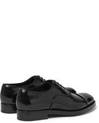 schwarze Leder Brogues von Prada