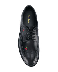 schwarze Leder Brogues von Paul Smith