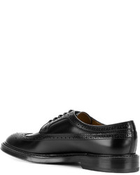 schwarze Leder Brogues von Doucal's