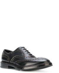 schwarze Leder Brogues von Premiata