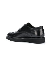 schwarze Leder Brogues von Corneliani