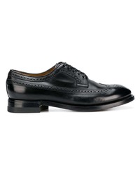 schwarze Leder Brogues von Silvano Sassetti