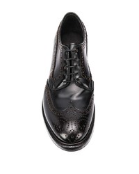 schwarze Leder Brogues von Premiata