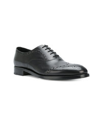 schwarze Leder Brogues von Prada