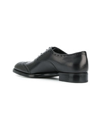 schwarze Leder Brogues von Prada