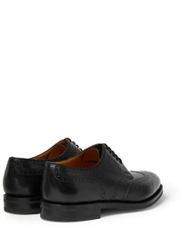 schwarze Leder Brogues von John Lobb