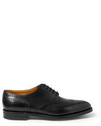 schwarze Leder Brogues von John Lobb