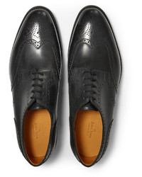 schwarze Leder Brogues von John Lobb