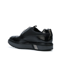 schwarze Leder Brogues von Prada