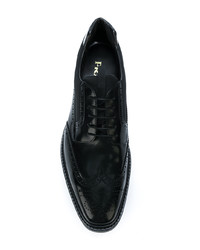 schwarze Leder Brogues von Prada