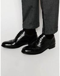 schwarze Leder Brogues von Dune