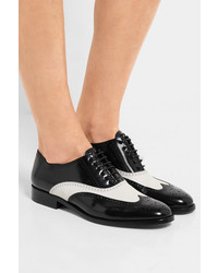 schwarze Leder Brogues von Saint Laurent