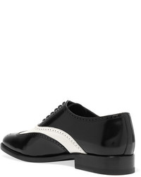 schwarze Leder Brogues von Saint Laurent