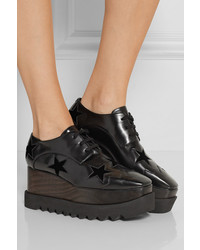 schwarze Leder Brogues von Stella McCartney