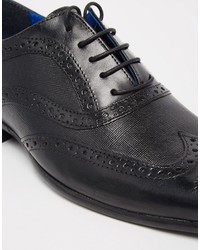 schwarze Leder Brogues von Red Tape