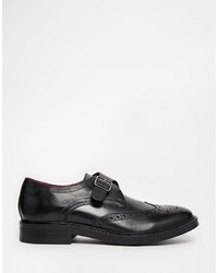 schwarze Leder Brogues von Base London