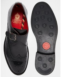 schwarze Leder Brogues von Base London