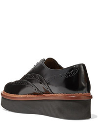 schwarze Leder Brogues von Tod's