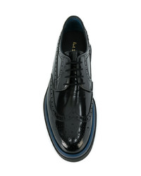 schwarze Leder Brogues von Paul Smith