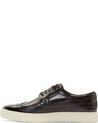 schwarze Leder Brogues von Paul Smith