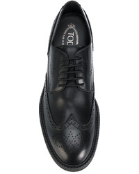 schwarze Leder Brogues von Tod's