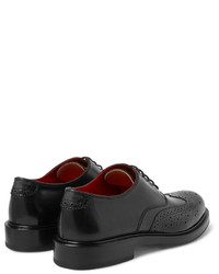 schwarze Leder Brogues von Alexander McQueen