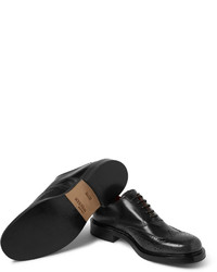 schwarze Leder Brogues von Alexander McQueen