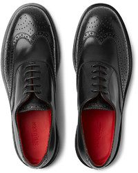 schwarze Leder Brogues von Alexander McQueen