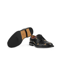 schwarze Leder Brogues von Gucci