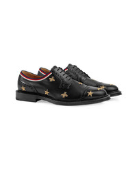 schwarze Leder Brogues von Gucci