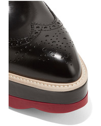 schwarze Leder Brogues von Prada