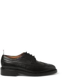 schwarze Leder Brogues von Thom Browne