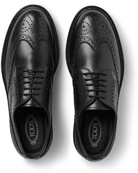 schwarze Leder Brogues von Tod's