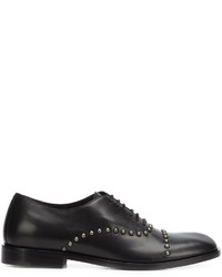 schwarze Leder Brogues von Maison Margiela