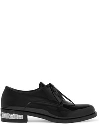 schwarze Leder Brogues von Miu Miu